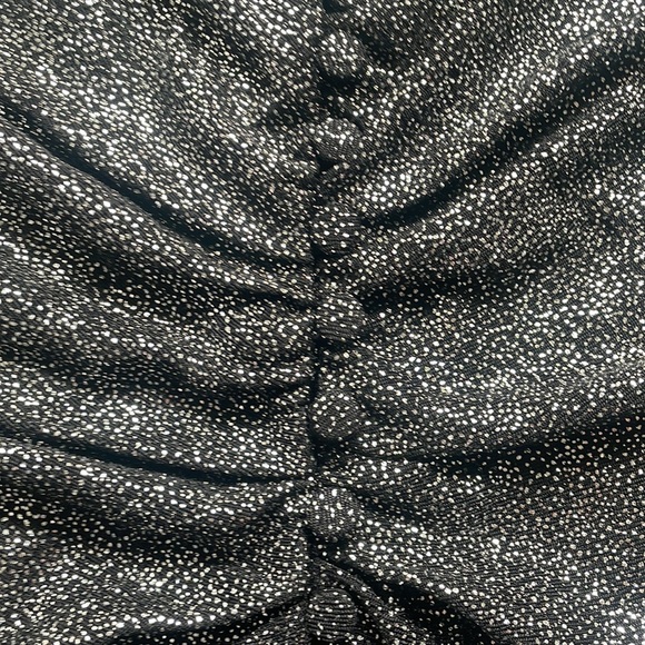 Scripted Metallic Silver/Black Bodysuit Size Small - Picture 4 of 8